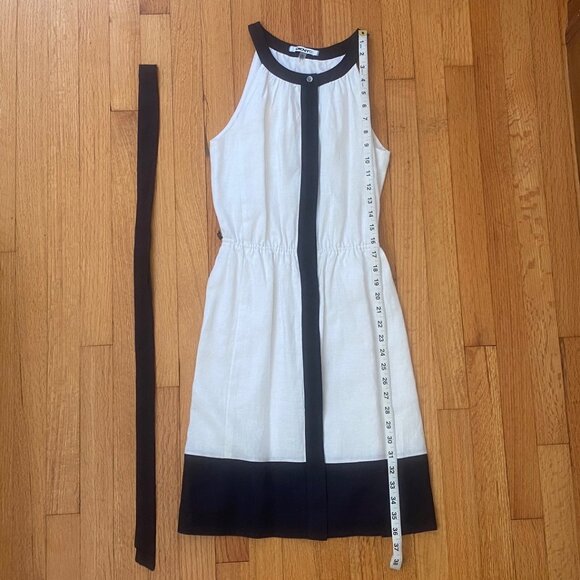 DKYNC White and Navy Blue Linen Button Down Dress - Picture 11 of 12